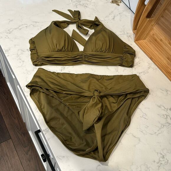 Gibson Latimer Khaki Bikini Set - Picture 1 of 10